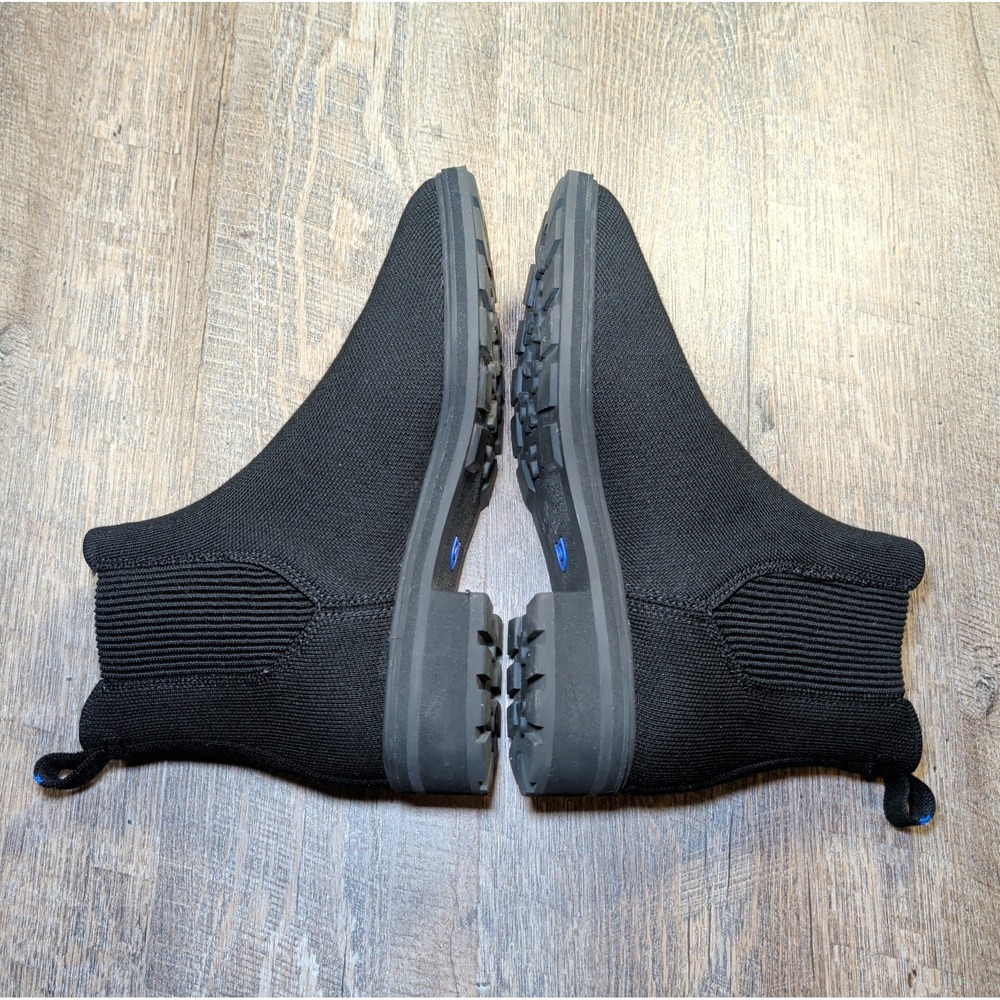 Rothy's The Lug Chelsea Boots Womens Size 9 Onyx Black Knit Modern Pull On - Picture 10 of 14